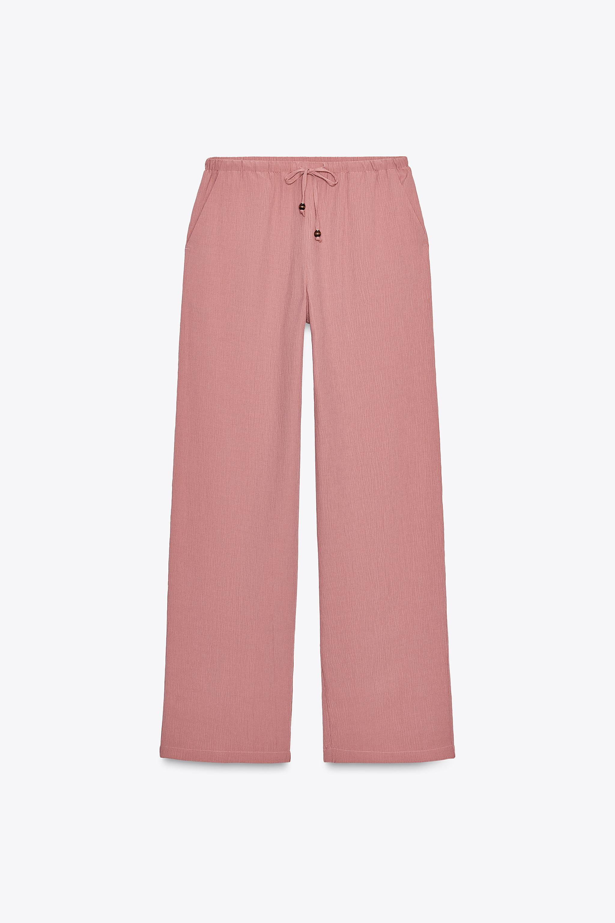 WRINKLED-EFFECT WIDE-LEG TROUSERS | Zara US