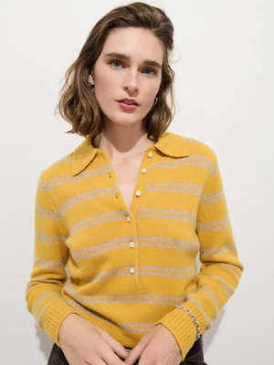 Park Striped Polo in Washed Cashmere | Alex Mill
