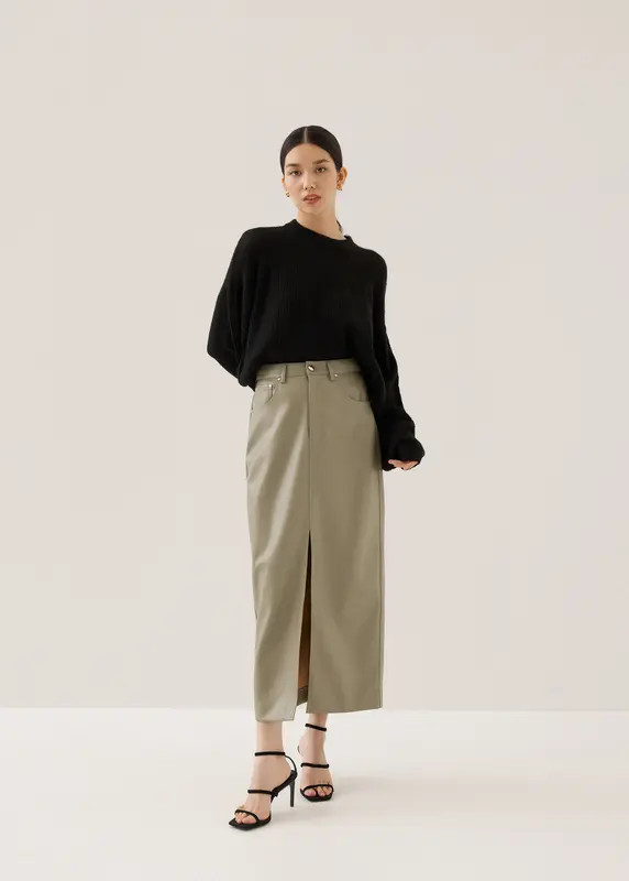 Jaclyn Pleather Column Maxi Skirt | Love, Bonito USA