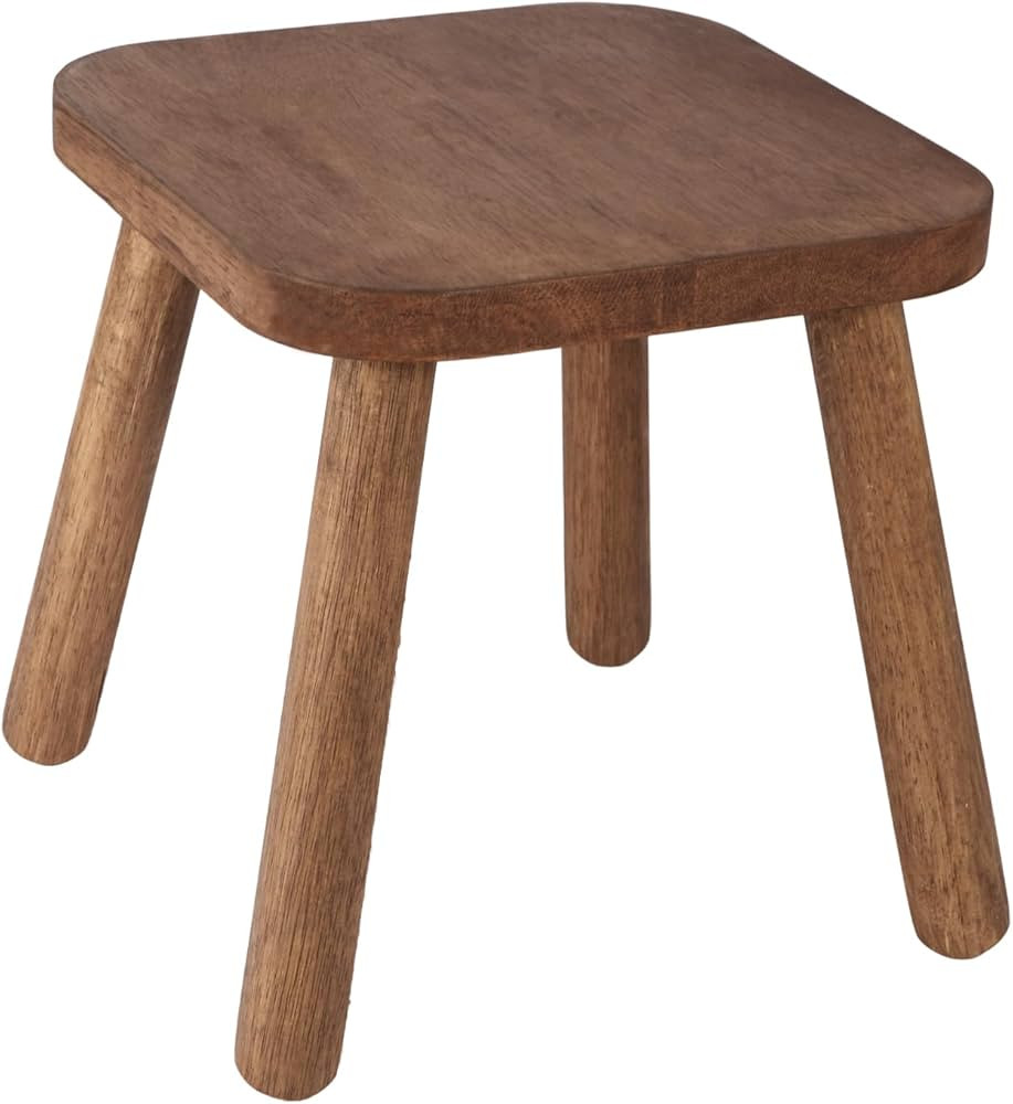 Natural Solid Wood Step Stool Wood Stool for Kids 11.7'' Sturdy Sitting Stool Wooden Step Stool f... | Amazon (US)