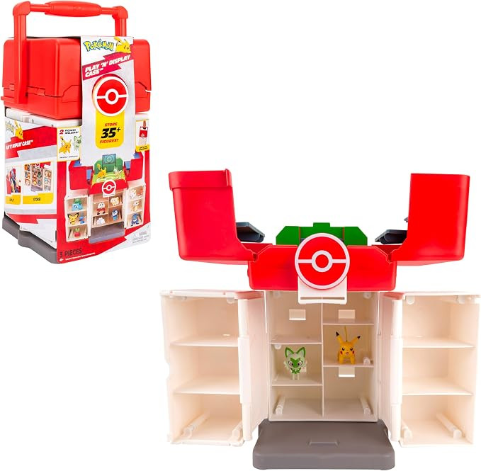 Jazwares Pokémon Play ‘N’ Display Case - Multi-Level Storage Unit with Rooftop Arena and Spa... | Amazon (US)