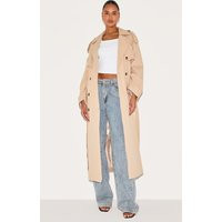 Beige Belted Double Breasted Trench Coat, Beige | PrettyLittleThing IE