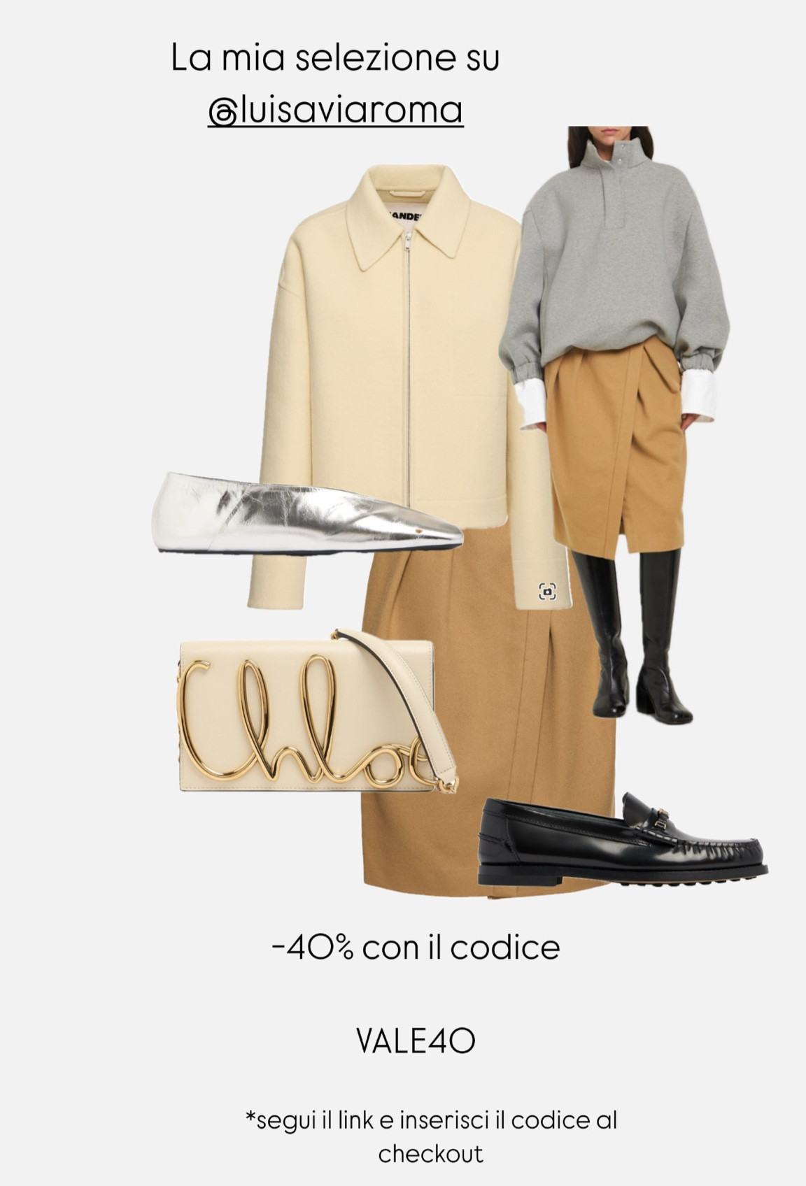 VALE 40 X avere il 40% di sconto su LUISAVIAROMA 

#LTKWinterSale #LTKitalia #LTKeurope