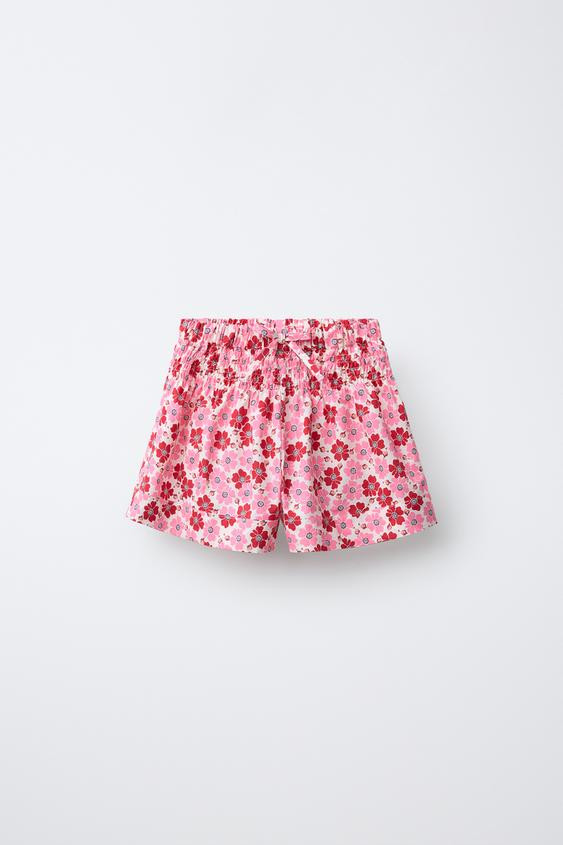 FLORAL POPLIN SHORTS | Zara US