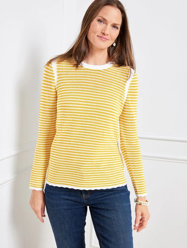 Crewneck Sweater - Scallop Stripe | Talbots