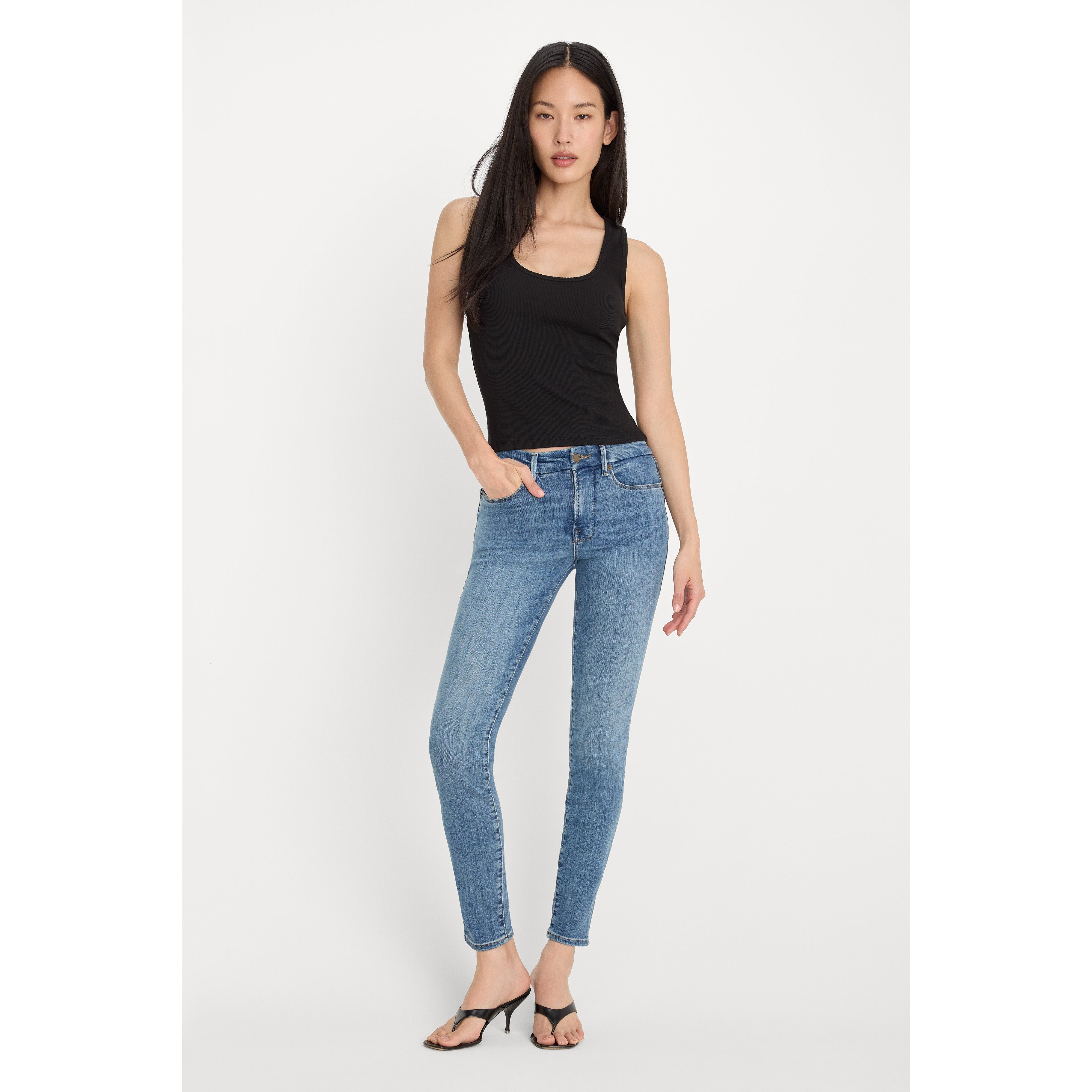 Women's Good Legs Skinny Jeans | Extra Stretch, Flat Tummy Tech, Gap-Proof Waistband | Indigo, 4 Size 15 Plus | Good American by | Good American