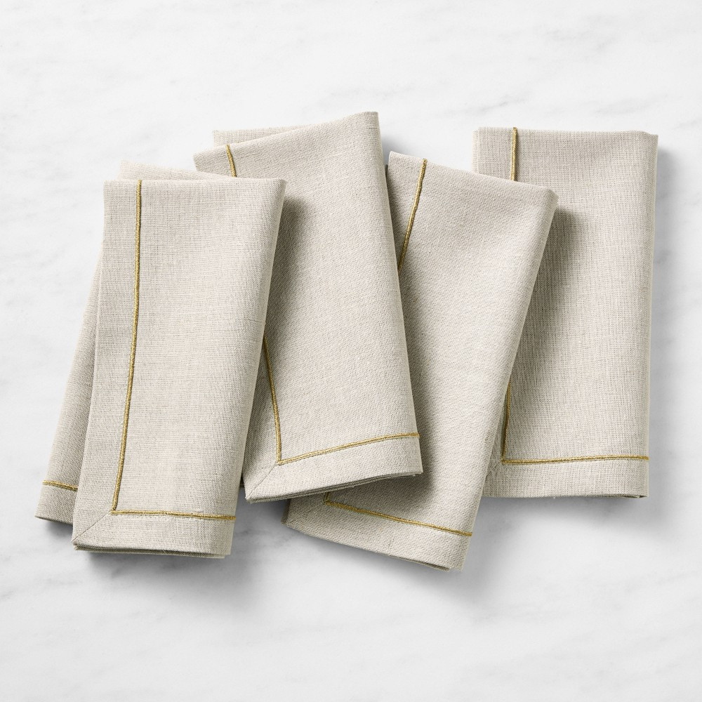 Gold Border Napkins, Set of 4 | Williams-Sonoma