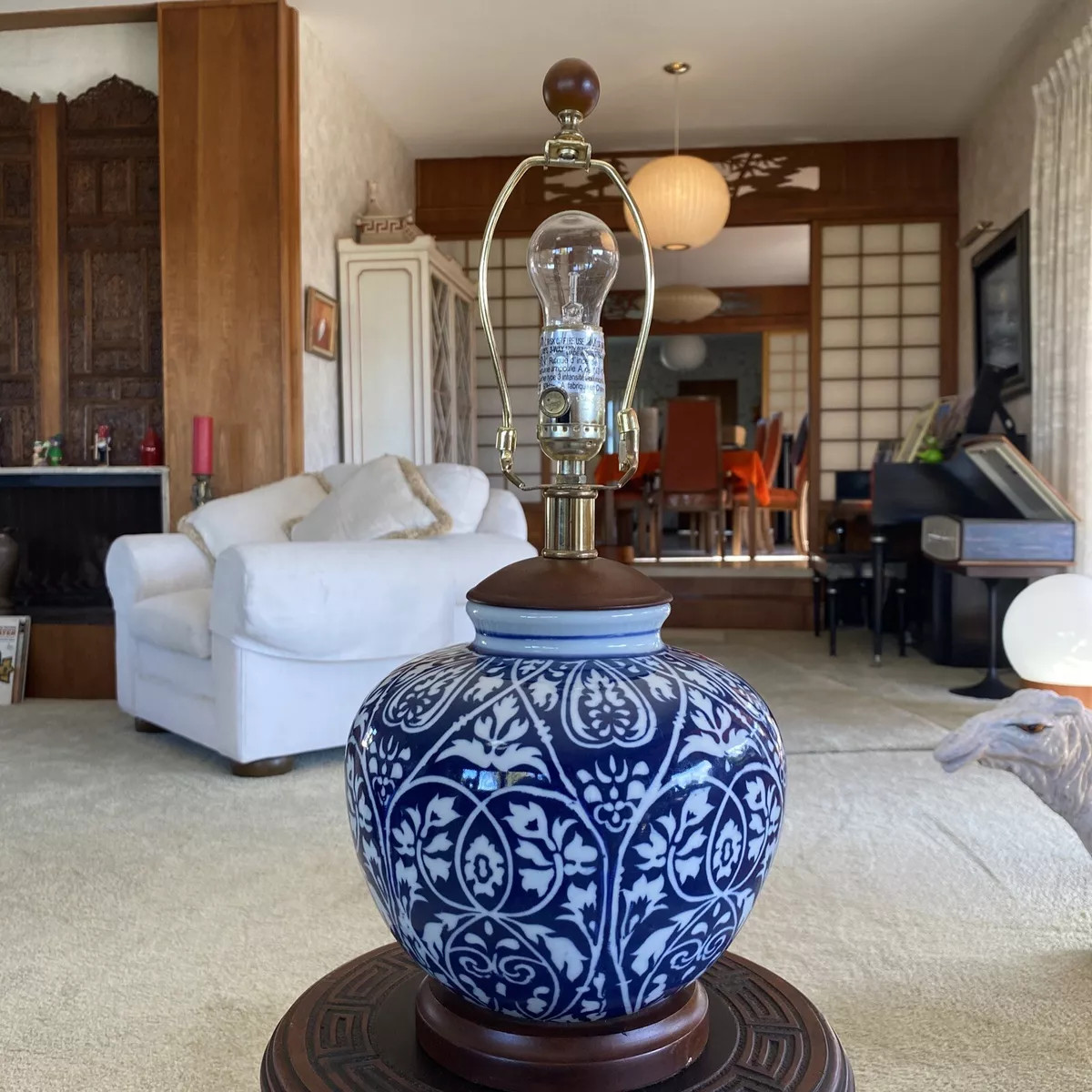 Ralph Lauren Blue & White 20" Porcelain Ginger Jar Table Lamp  | eBay | eBay US