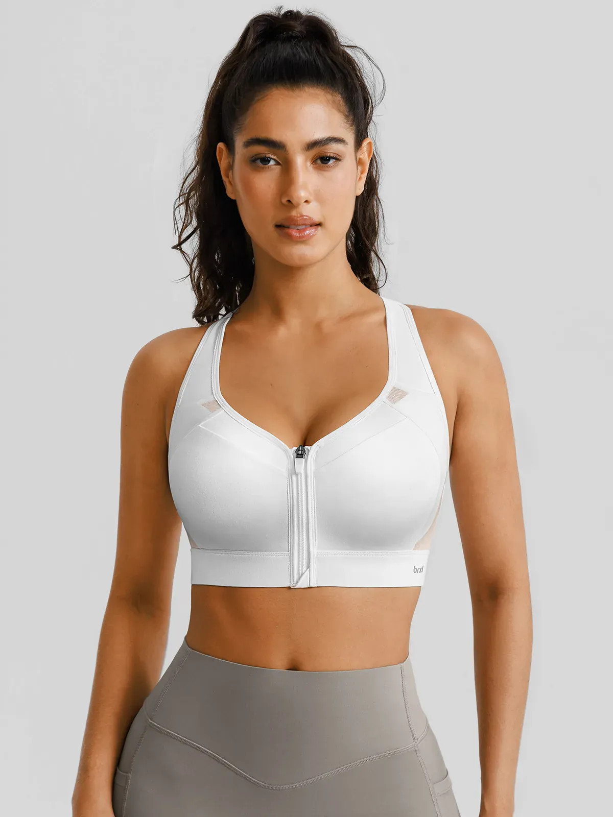 BrxlAero\u2122 High Impact Adjustable Straps Front Zip Sports Bra | Brxl