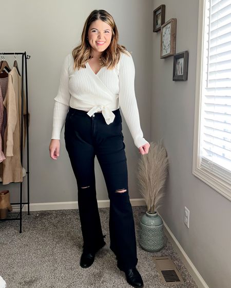 Flare jeans and cropped sweater fall outfit 

#LTKstyletip #LTKSeasonal #LTKcurves