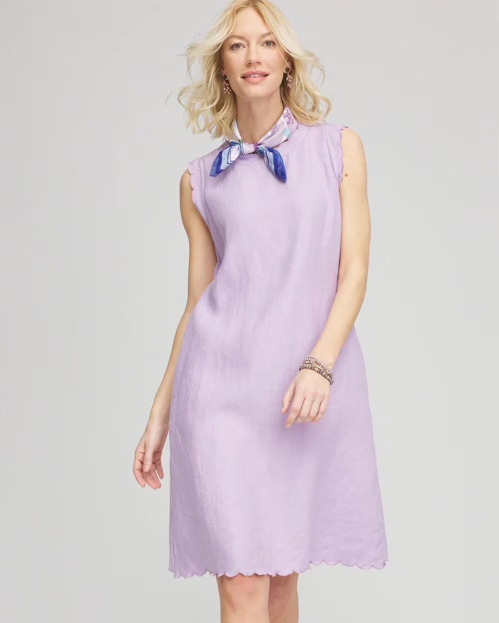 Sleeveless Scalloped Trim Dress | Chico's