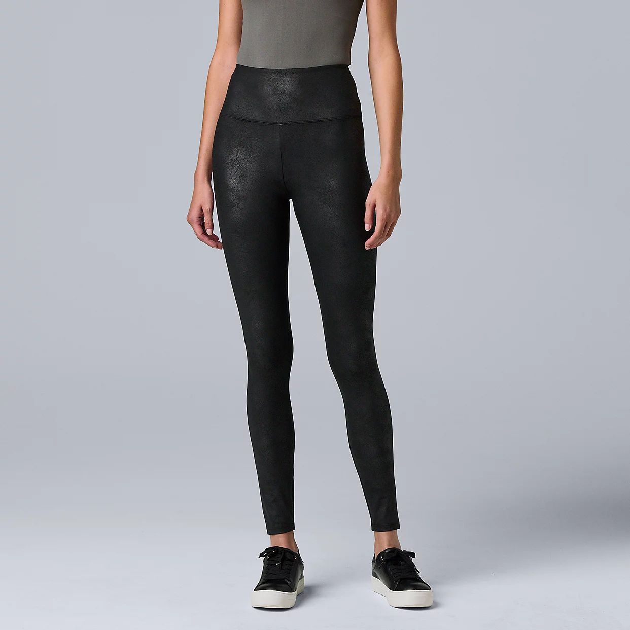 Women's Simply Vera Vera Wang High Rise Faux Leather Shaping Leggings | Kohl's