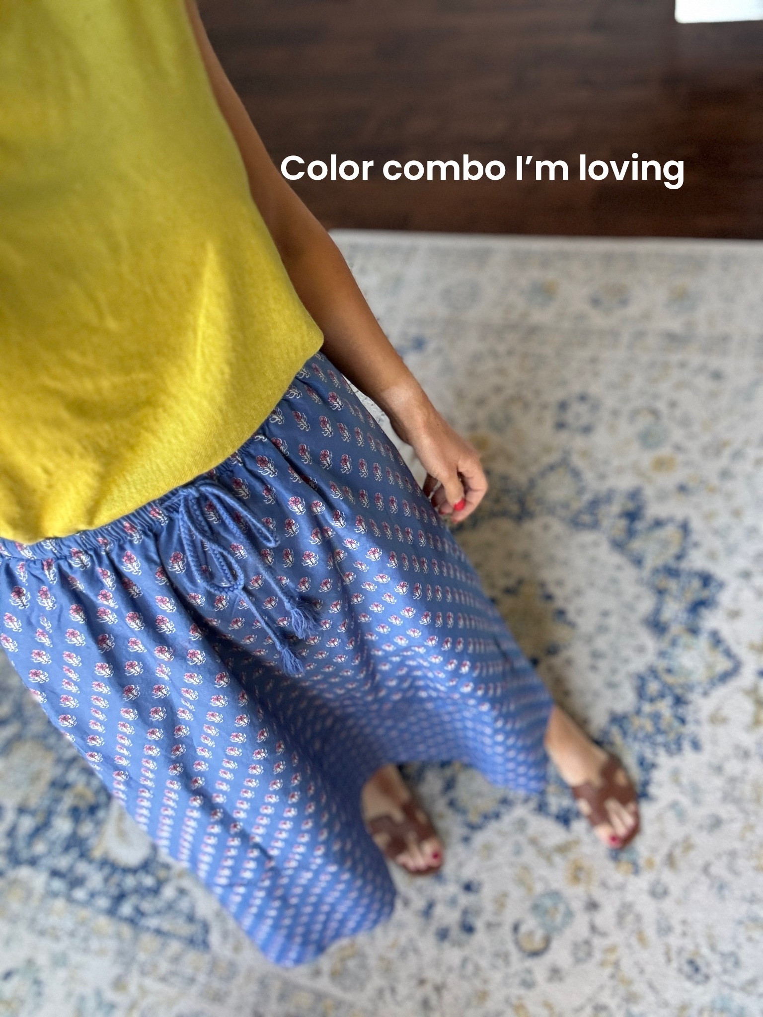 Color combo I’m loving and this skirt is on sale!