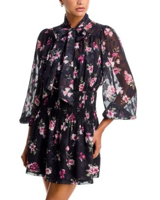 Long Sleeve Floral Burnout Mini Dress - Exclusive | Bloomingdale's (US)