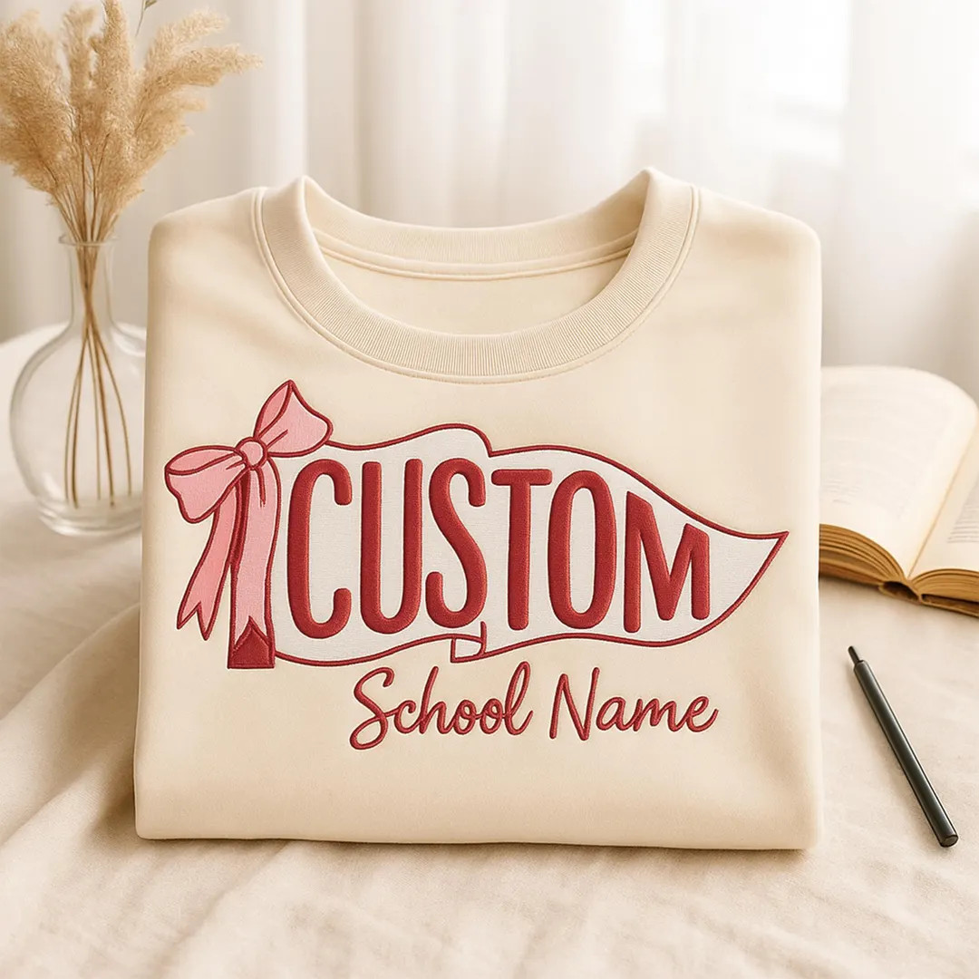 Embroidered School Spirit Sweatshirt: Custom Mascot Pennant, Game Day Shirt - Etsy | Etsy (US)