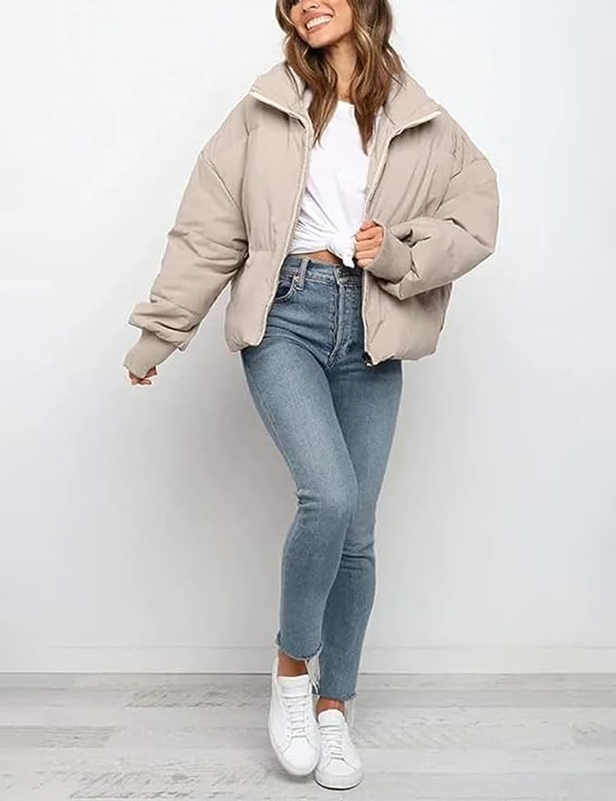 Gihuo Women’s Winter Cropped Puffer Jacket Coat Short Warm Quilted Jacket 2025 | Amazon (US)