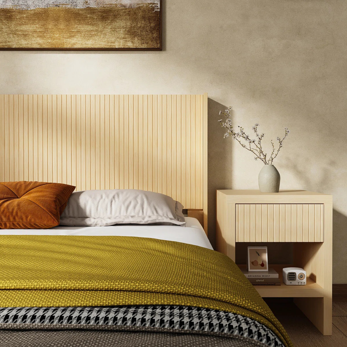 Harrill Fluted Wooden Headboard with Wingback Design (Headboard Only) | Wayfair North America