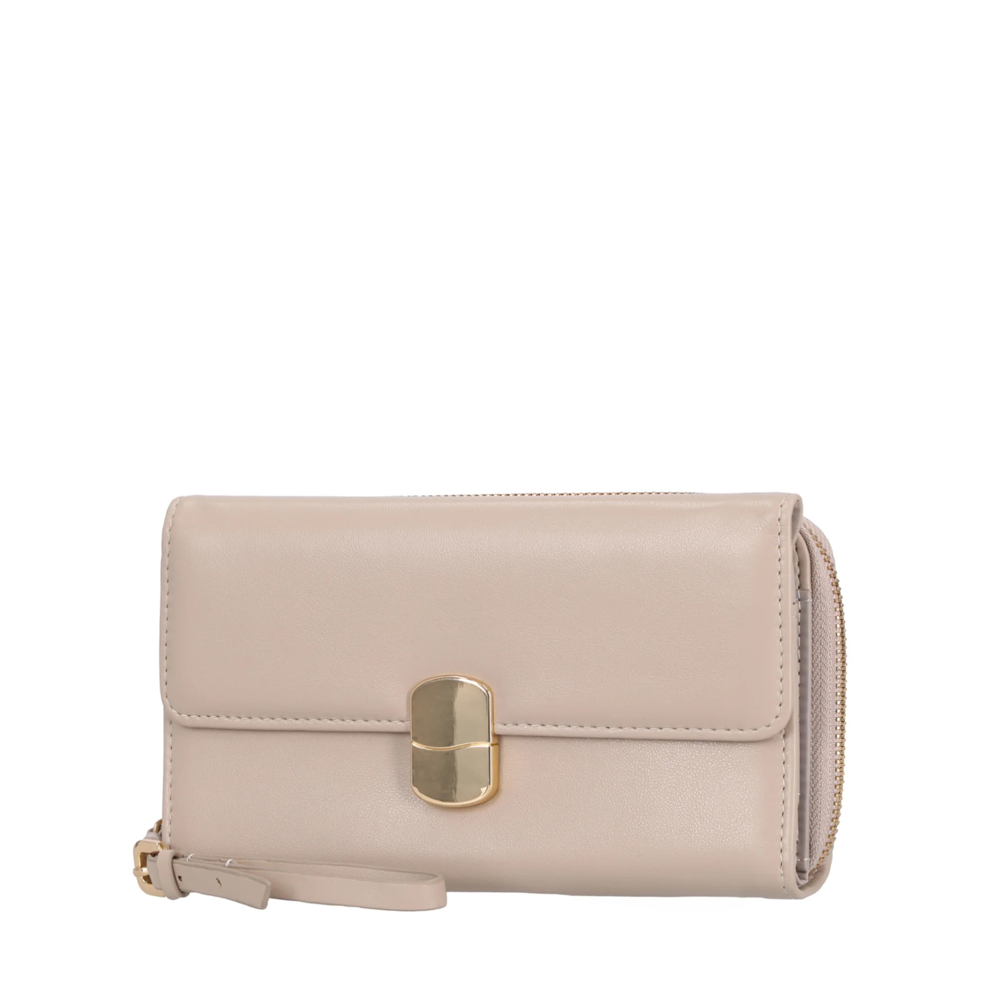 Time and Tru Women's Ainsley Bulk Clutch, Solid Light Brown | Walmart (US)