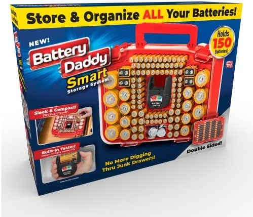 Amazon.com: Ontel Battery Daddy Smart - Battery Organizer Storage Case with Tester, Stores & Prot... | Amazon (US)