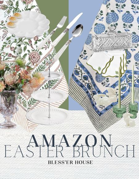 These patterned block print tablecloths are everything! Perfect for Easter or Mother’s Day table settings! 

Amazon home+Amazon find+cake stand + Easter + table setting + Mother’s Day + glass base + butter + candleholders + candlesticks + silverware + vintage dinnerware + vintage table setting + southern home + coastal modern + traditional modern 

#LTKSeasonal #LTKhome