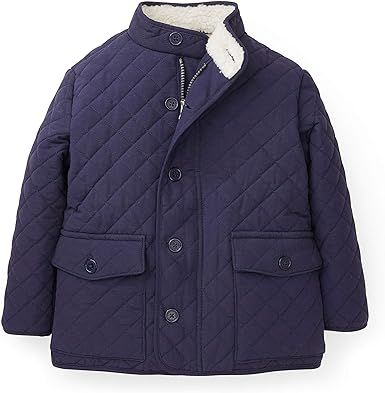Amazon.com: Hope & Henry Boys Navy Field Quilted Mock Neck Jacket with White Sherpa Lining: Cloth... | Amazon (US)