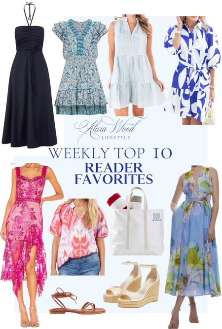Top 10 Weekly Favorites

Navy maxi dress
Blue and white floral mini dress
Pink mesh dress
Pink orange and white top 
Blue and white dress
Waterproof beach pool tote
Brown leather sandals 
Gold espadrille wedges 
Blue watercolor floral dress
Blue and white dress on sale! 

#LTKFind #LTKstyletip #LTKSeasonal