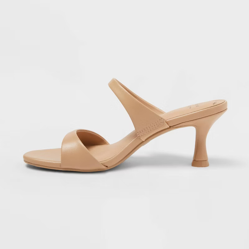 Women’s Paige Heels with Memory Foam Insole - A New Day™ Tan 12 | Target
