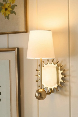 Quinn Sun Brass Shaded Sconce Wall Light | Anthropologie (US)