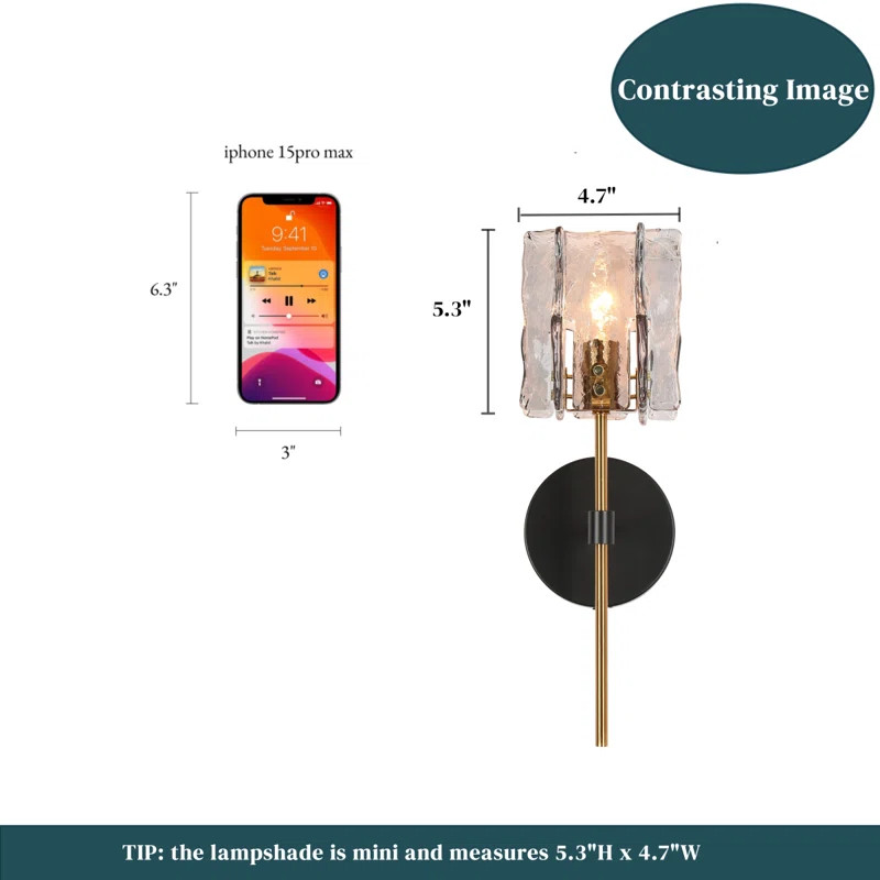 Quitman Iron Glass Mini 4.7"W Wallchiere | Wayfair North America