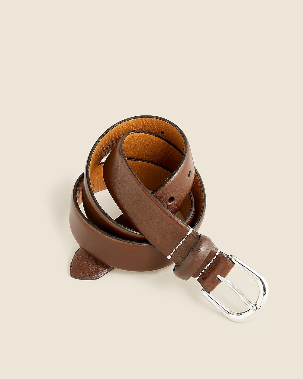 Leather round-buckle dress belt | J. Crew US