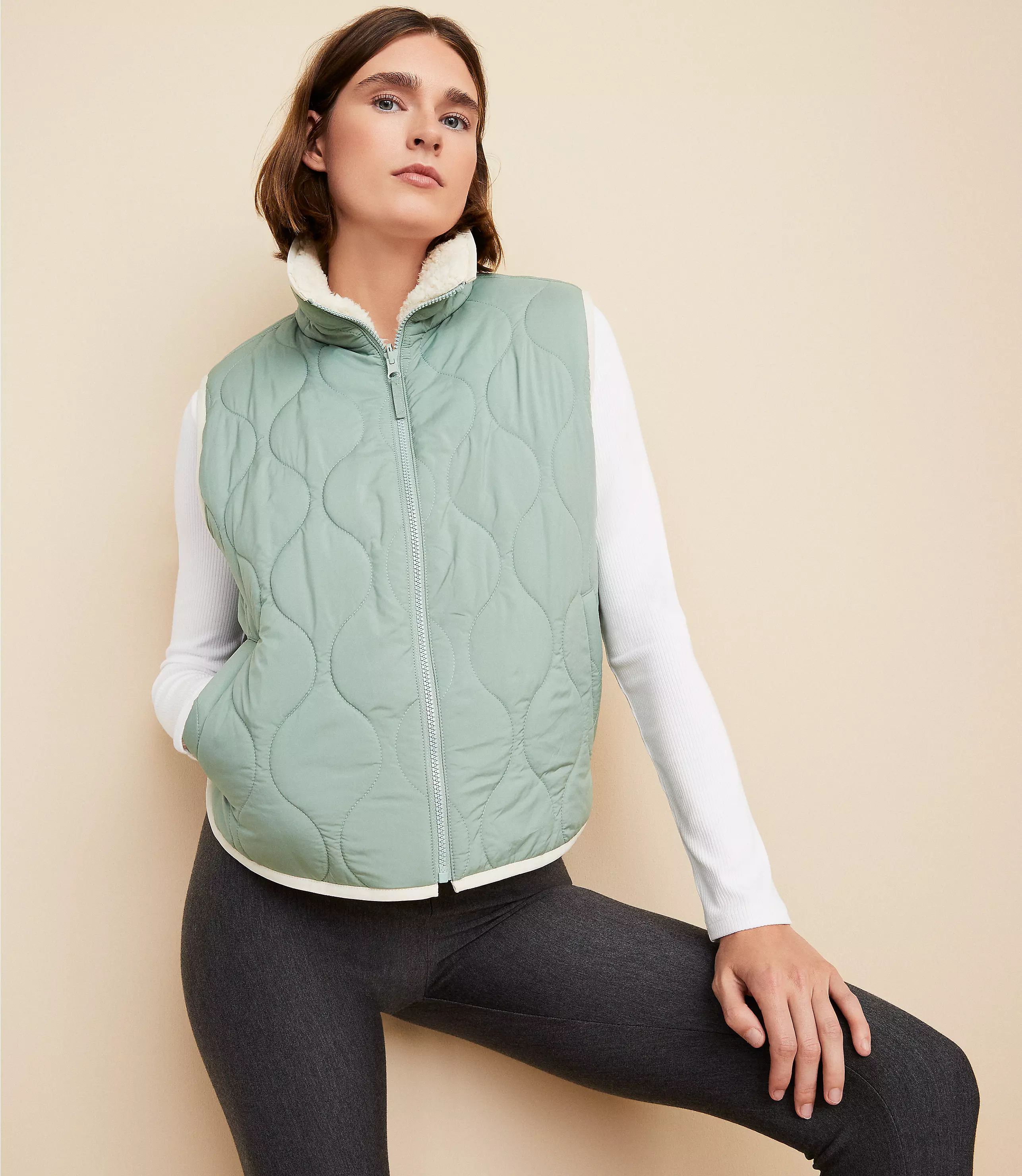 Lou & Grey Reversible Quilted Pocket Vest | LOFT