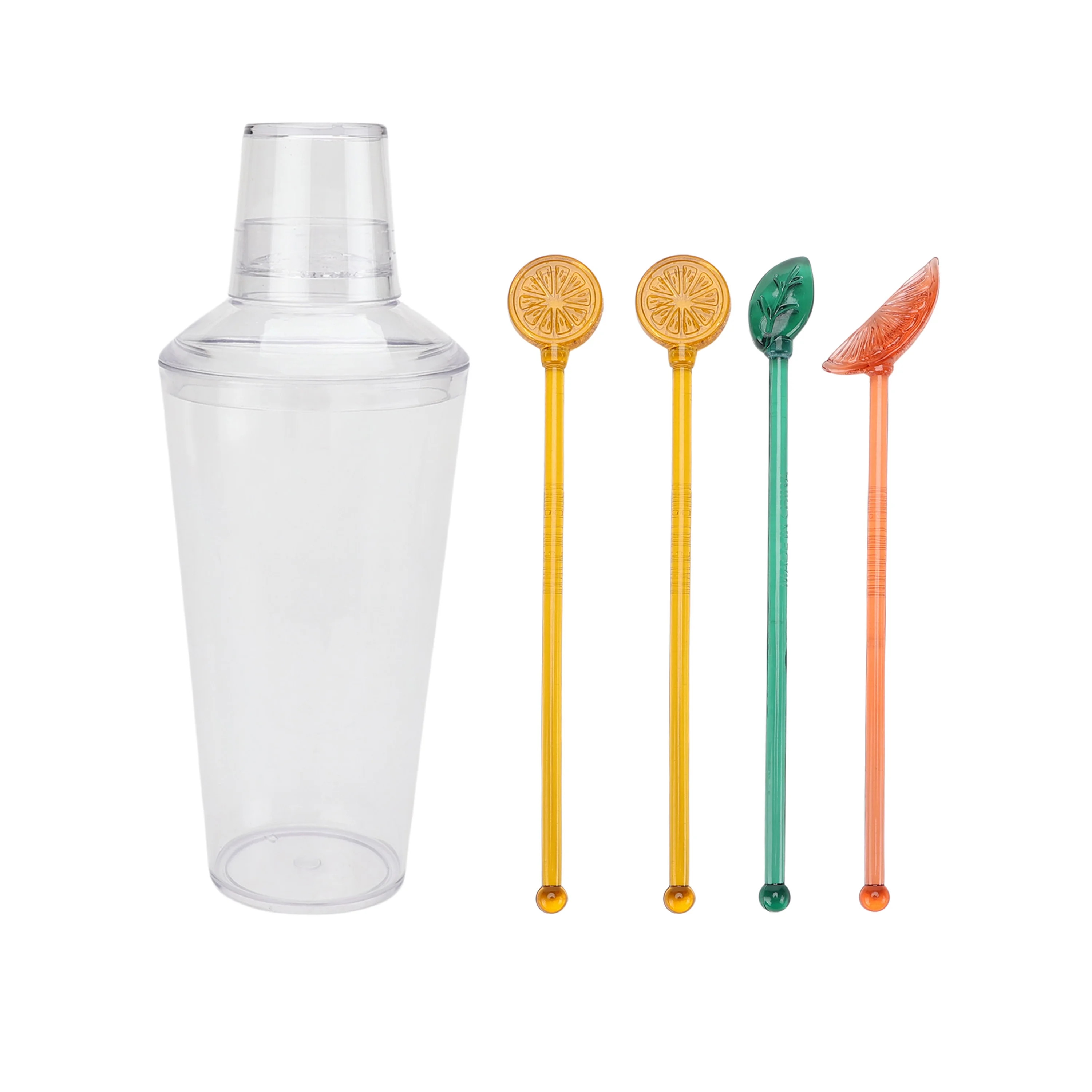 Mainstays by Becky G. & Alejandra Acrylic Cocktail Shaker with Mixing Swizzle Sticks Set, Clear | Walmart (US)