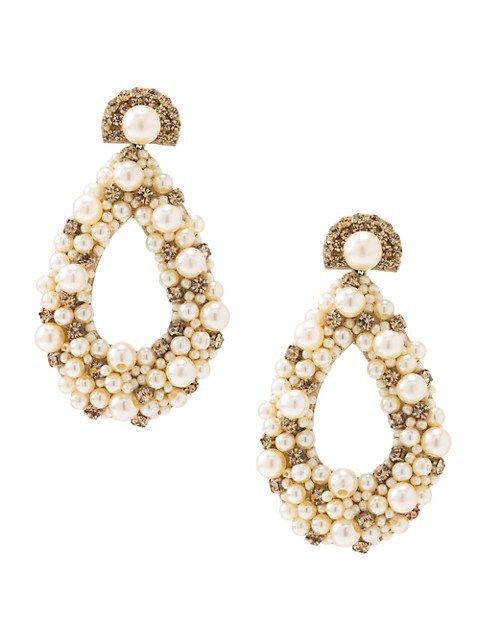 Arabella Faux Pearl & Faux Crystal Teardrop Earrings | Saks Fifth Avenue