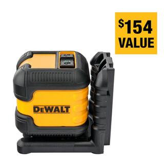 DEWALT 55 ft. Green Self-Leveling Cross Line Laser Level with (2) AA Batteries & Case DW08802CG -... | The Home Depot