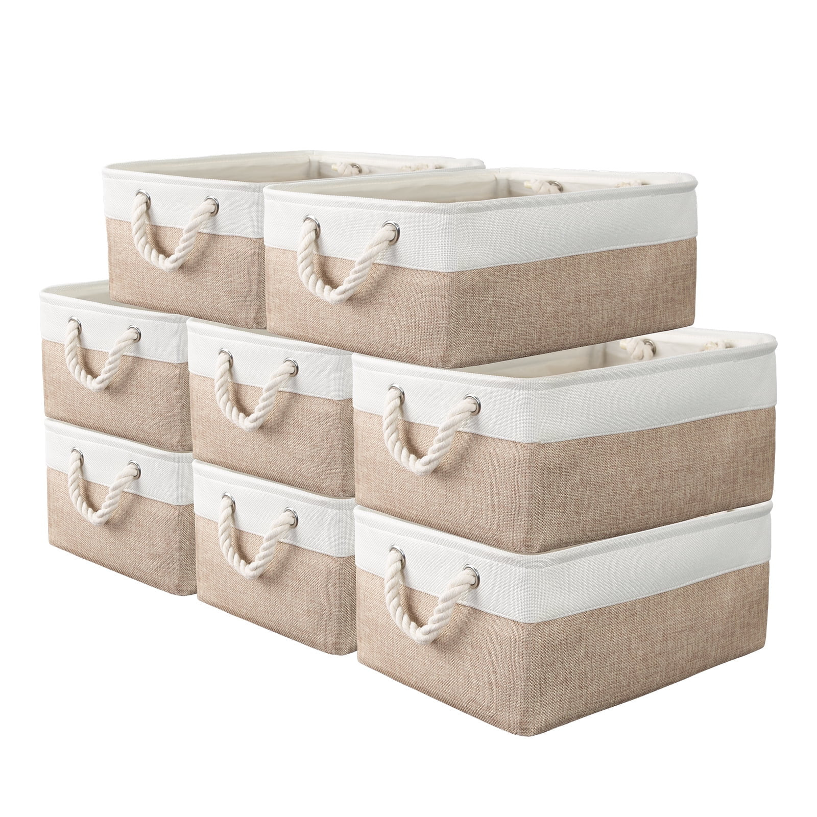 SAMORADREA 8 Pack Storage Basket Bins - Fabric Basket Bulk Decorative Baskests Storage Box Cubes ... | Walmart (US)