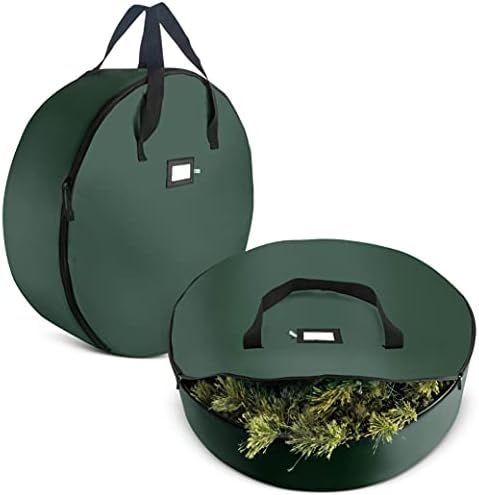 2-Pack Christmas Wreath Storage Bag 30" - Artificial Wreaths, Durable Handles, Dual Zipper & Card Sl | Amazon (US)