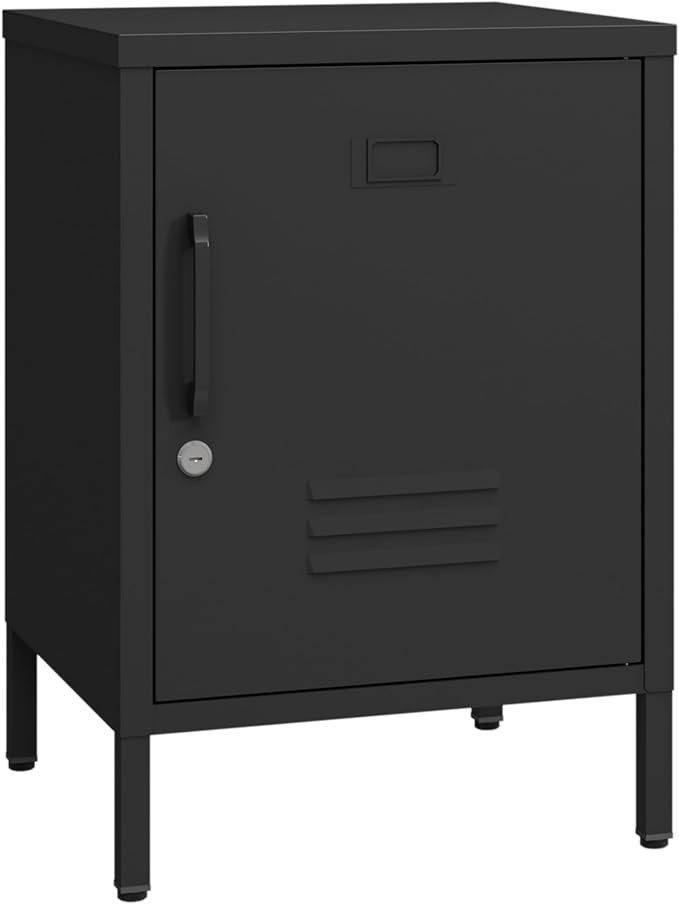 Metal Nightstand Modern End Side Table Steel Bedside Storage Cabinet with Shelf Easy Assembly for... | Amazon (US)