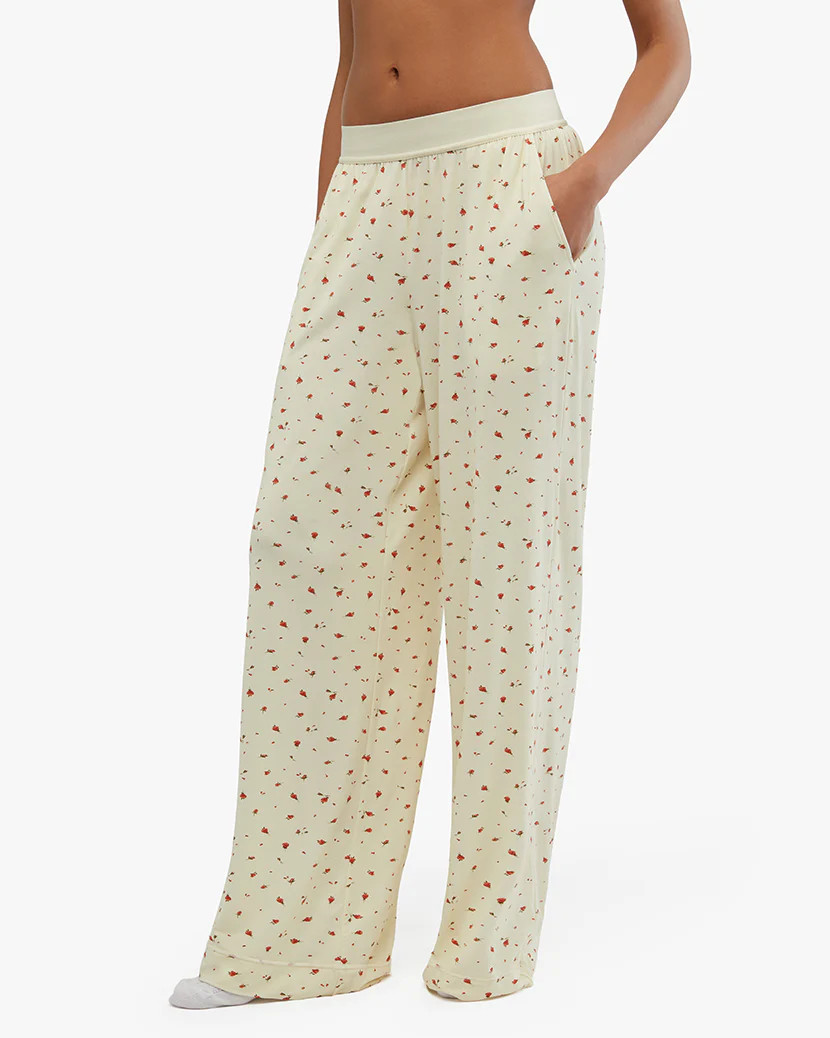 Wide Leg Modal Ditsy Roses Jersey Pant | We Wore What