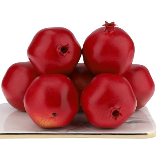 Gresorth 6 Pcs Artificial Pomegranate Decor Faux Pomegranate Fake Fruit | Amazon (US)