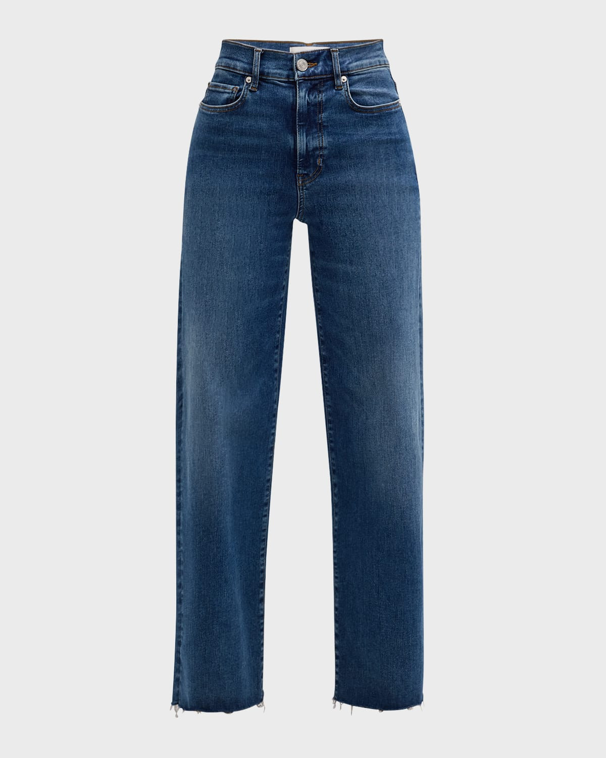 Le Slim Palazzo Raw Fray Jeans | Neiman Marcus