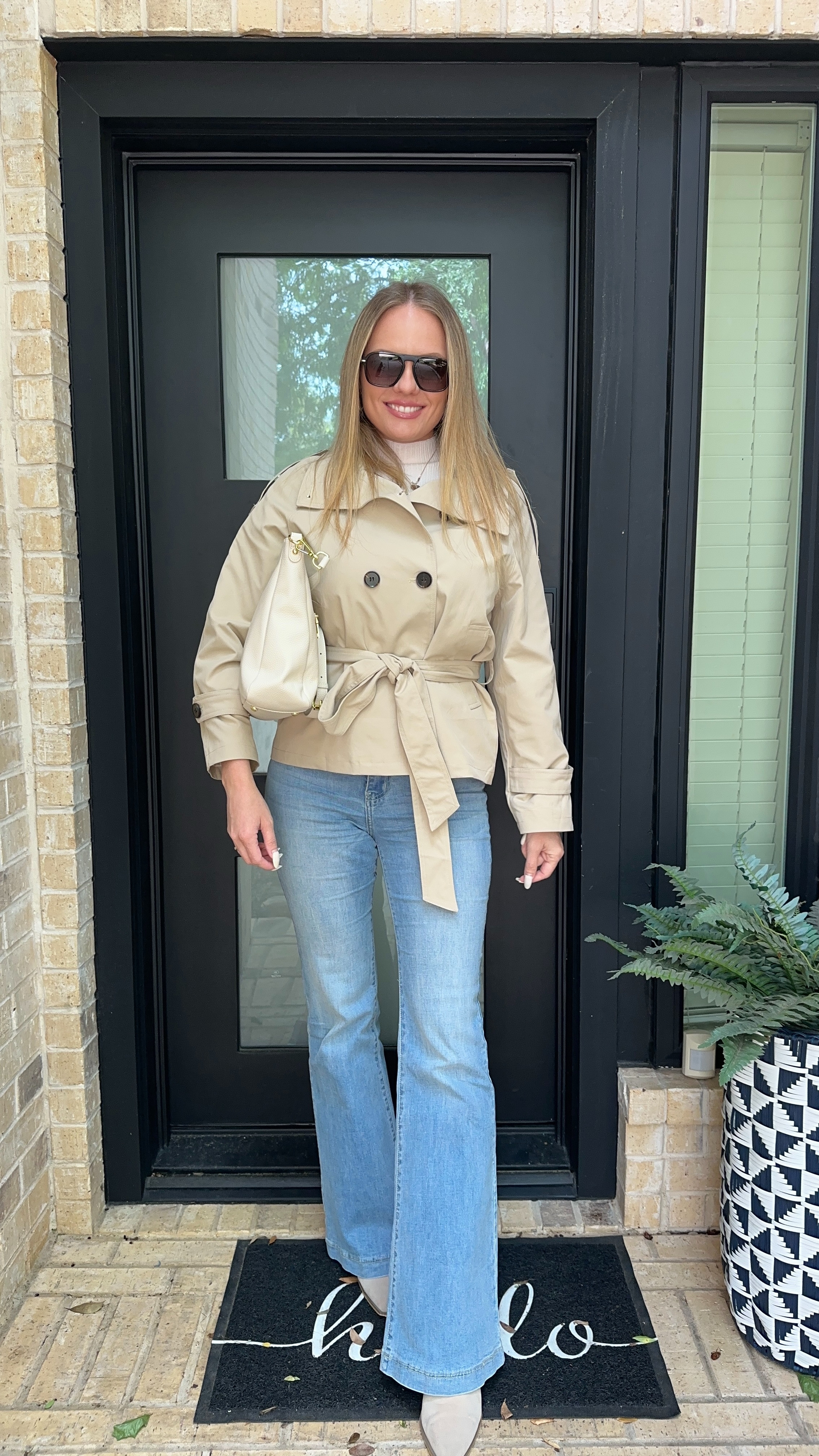 
Classic, effortless, and on repeat lately 🤍 It’s the kind of outfit that works for school drop-off, errands, lunch, all of it.

Neutral trench coat, flare jeans, everyday outfit, casual chic style, fall outfit idea, mom style, neutral outfits, easy everyday fashion ✨ 

 #LTKgrwm #LTKootd #LTKmomlife