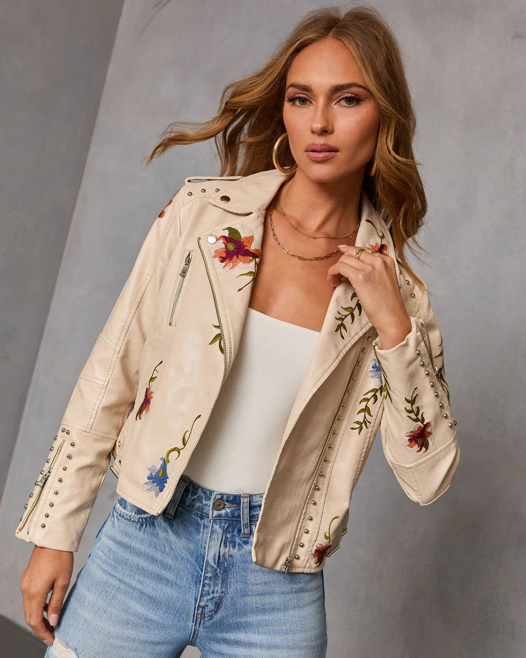 Wildflower Lane Embroidered Vegan Leather Jacket | VICI
