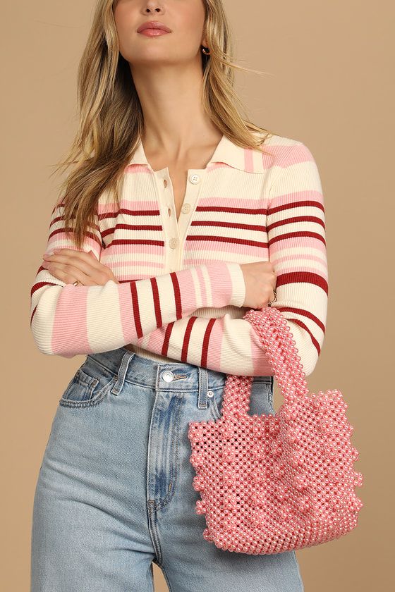 Charming Occasion Blush Pink Pearl Handbag | Lulus (US)