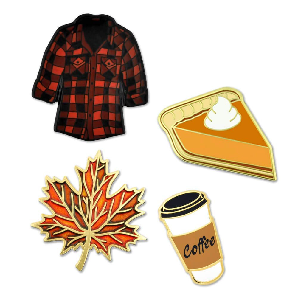 PinMart's Fall Vibes Pumpkin Pie Flannel Coffee Lover Autumn Enamel Pin Set | Amazon (US)