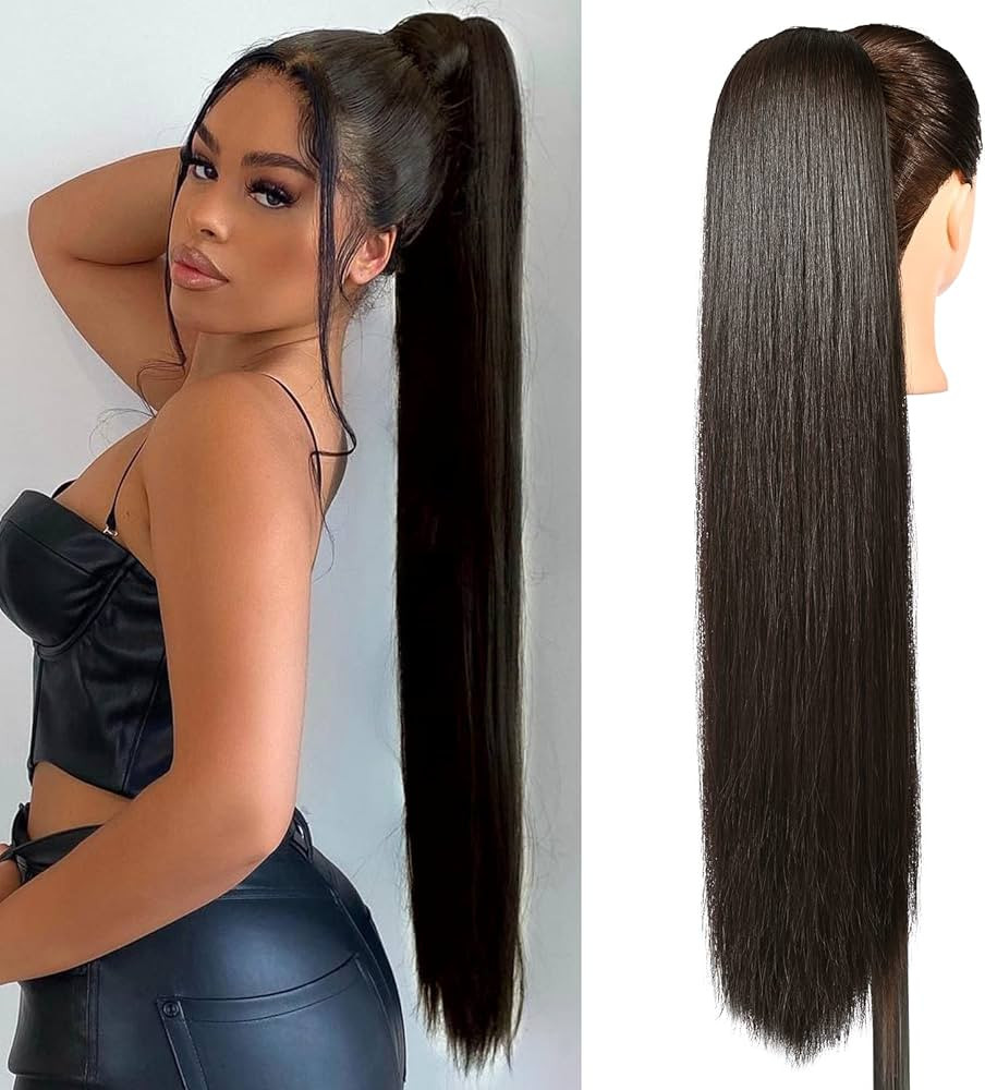 SEIKEA Ponytail Extensions Drawstring Long Straight Fake Pony Tail Natural Soft Clip in Hair Exte... | Amazon (US)