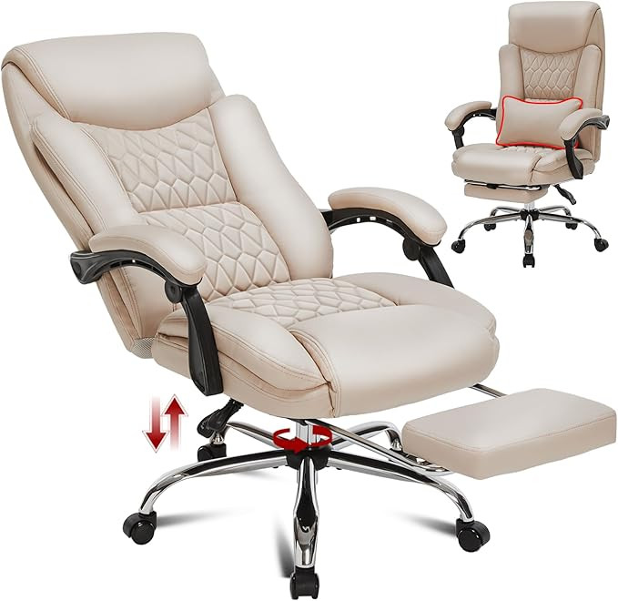 400lbs Reclining Executive Office Chair with Foot Rest, Big and Tall Ergonomic Office Chair, Home... | Amazon (US)