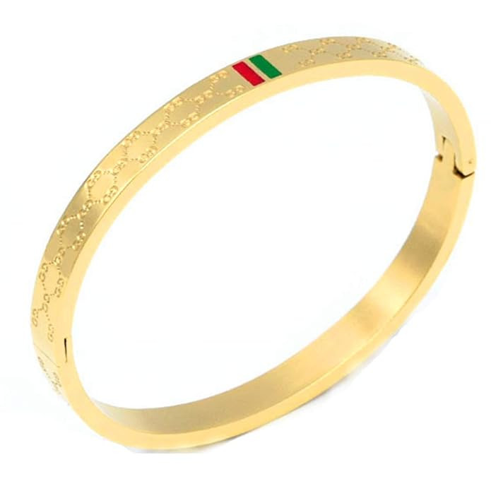 Fly.BUCKNOR Women's Fashion Classic Lovely Brilliance Bracelet - Titanium Steel Red and Green Bra... | Amazon (US)