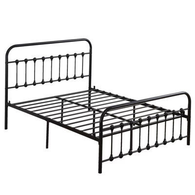 Karl Home Single-Layer Black Queen Size Iron Bed Frame with Shell Decoration | Target