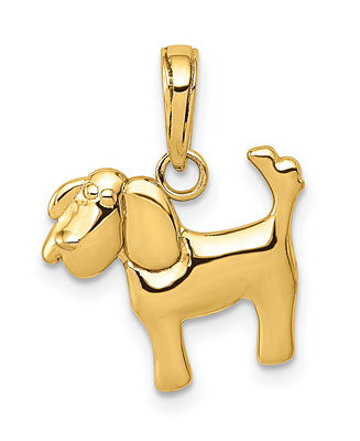 Polished Dog Charm in 14k Yellow Gold | Macy's