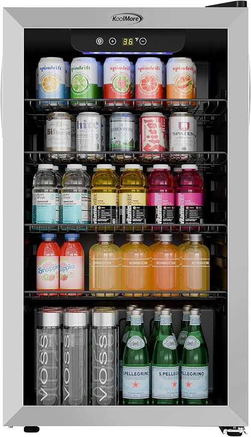 Koolmore 18 in. 3.2 Cu. Ft. Beverage Refrigerator Merchandiser with Stainless Steel Trim and Touc... | Amazon (US)